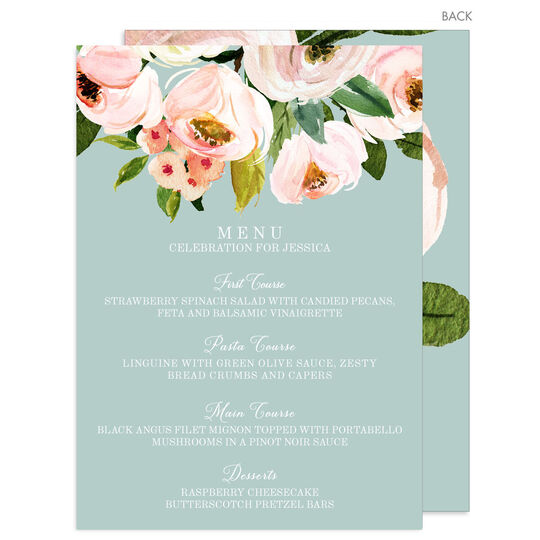 Pink Rose Bouquet Menus